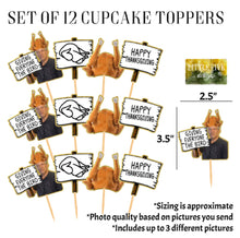 Load image into Gallery viewer, Custom Thanksgiving Cupcake Toppers