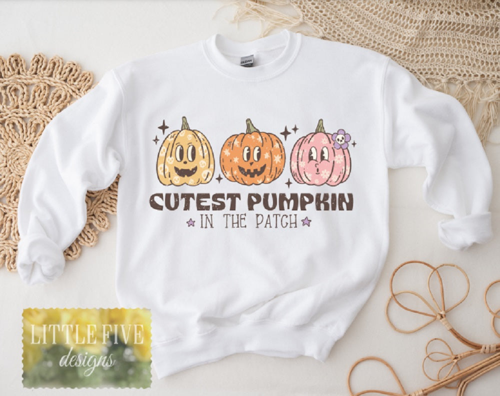 Cutest Pumpkin in the Patch - SUBLIMATION DESIGN - Tshirt or Sweatshirt