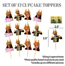 Load image into Gallery viewer, Custom Photo Turkey Hat Thanksgiving Cupcake Toppers
