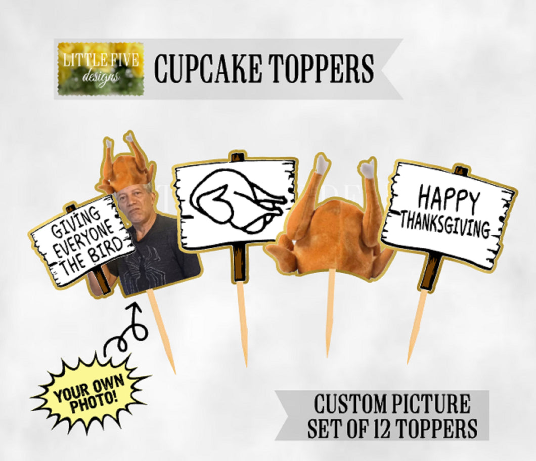 Custom Thanksgiving Cupcake Toppers