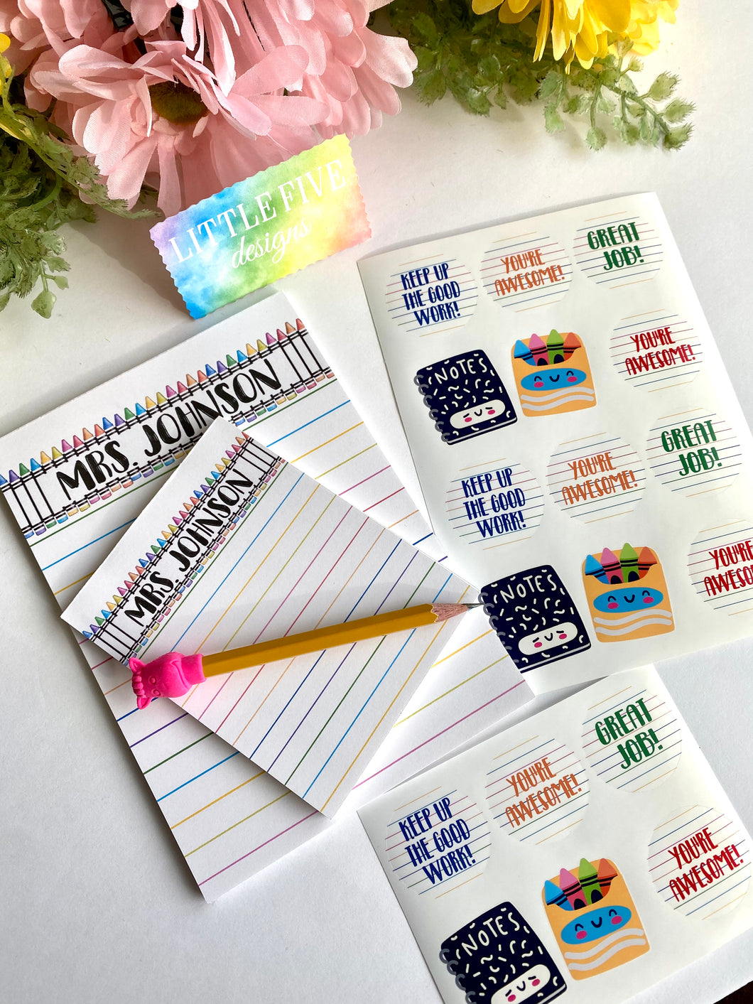 Personalized, Custom Notepad - 32 Pages - Crayon Design