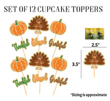 Load image into Gallery viewer, Thanksgiving Cupcake Toppers
